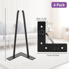 AKOLAFE Set 4 Kovinskih Nog za Pohištvo – 25 cm