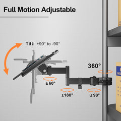 PUTORSEN nastavek za tipkovnico z nosilcem za drog z nagibnim in vrtljivim mehanizmom