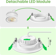 6x ALUSSO 85 mm LED vgradni stropni reflektor - 6 W