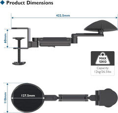 BONTEC ergonomska opora za roko za mizo z nastavljivo dolžino