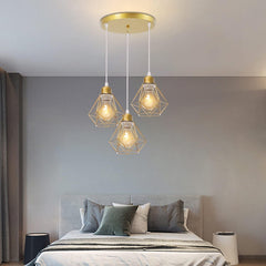 TOKIUS viseča svetilka s 3 žarnicami, retro geometrijski železni abažur