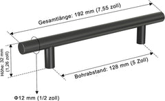AWMNSRMAN črni ročaji za predale in kuhinjske omarice - paket 15 kosov