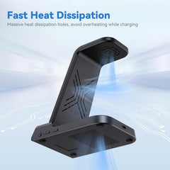 DOEBOE Indukcijska polnilna postaja 3-v-1 za iPhone, Apple Watch in AirPods z digitalno uro