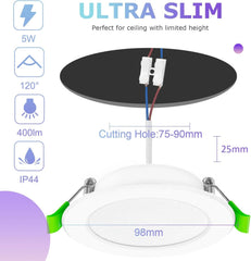 12x MIZLAY 98 mm 5 W LED vgradni reflektor - 6000 K