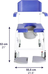KMINA večnamenski toaletni in tuš stol za starejše na kolesih