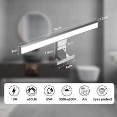 KYOTECH LED kopalniška ogledalna svetilka 10W dimabilna IP44 z daljincem