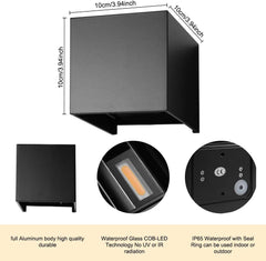 AUDOR 12W LED stenska svetilka z nastavljivim kotom svetlobe - črna