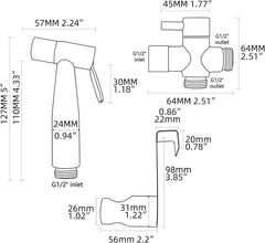 TECMOLOG črni bidet tuš set iz nerjavečega jekla
