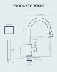 FORIOUS kuhinjska armatura z izvlečno prho – nerjaveče jeklo