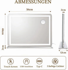 CLEvICH ogledalo z LED osvetlitvijo 50 x 40 cm