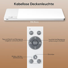 SNADER LED brezžična stropna svetilka z gibalnim senzorjem in daljinskim upravljalnikom