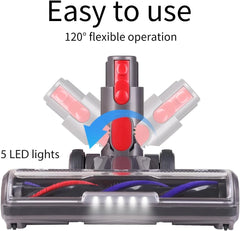 KENVOR motorizirana krtača za Dyson V7/V8/V10/V11/V15 s 5 LED-lučmi