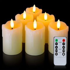 6x HOMEMORY LED čajna svečka iz pravega voska z daljincem