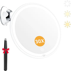AUXMIR povečevalno LED ogledalo 30x s priseskom