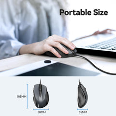 TECKNET žična USB miška z ergonomsko zasnovo