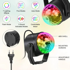 2x URAQT RGB LED disco krogla z daljincem