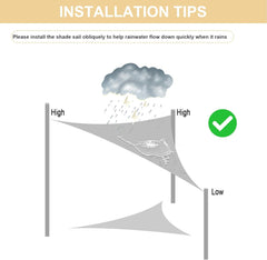HENG FENG vodoodporno trikotno senčno jadro - 5 x 5 x 7 m