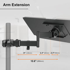 PUTORSEN nastavek za tipkovnico z nosilcem za drog z nagibnim in vrtljivim mehanizmom