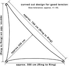 WOLTU trikotno senčno jadro - 5 × 5 × 7 m