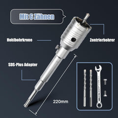 MOXPIFY komplet votlih svedrov Ø55 mm s SDS Plus adapterjem in centrirnim svedrom 8 × 110 mm, za zid, beton in opeko