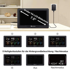 KETOTEK brezžična vremenska postaja s 3 zunanjimi senzorji