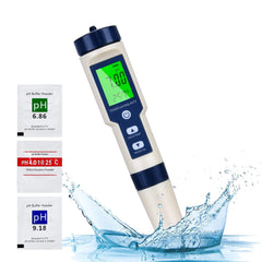 FLINTRONIC 5-v-1 digitalni merilnik pH, TDS, EC, slanosti in temperature za vodo