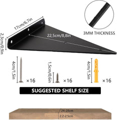 SENENQU Komplet 4 Trikotnih Nevidnih Nosilcev za Lebdeče Police
