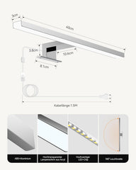 HOMMIE LED kopalniška svetilka za ogledalo 40cm 10W