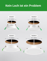12x HOMEOW LED vgradna stropna svetilka 7W 6000K IP44