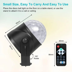 2x URAQT RGB LED disco krogla z daljincem