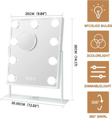 FENCHILIN Hollywood make-up ogledalo z LED osvetlitvijo belo