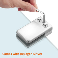 Komplet 5 nosilcev za steklo iz nerjavečega jekla z 2 imbus ključema