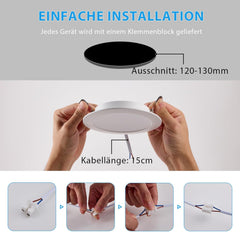 GREBEAM LED stropne vgradne svetilke, 12 W - komplet 12 kosov