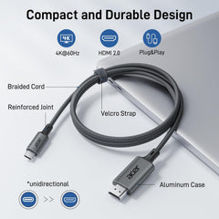 ACER USB-C v HDMI Kabel 2 m – 4K 60 Hz, HDMI 2.0
