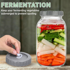 BUERPINKING steklena posoda za fermentacijo 2 l z utežjo