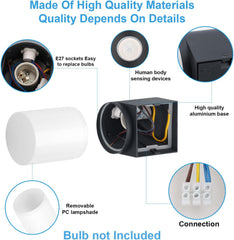 KLIGHTEN komplet 2 zunanjih / notranjih stenskih svetilk z gibljivim senzorjem