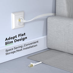 BUSOHE ploščati RJ45 Ethernet kabel z pritrdilnimi sponkami – 8 m, 40 Gbps / 2000 MHz