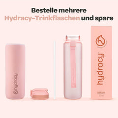 HYDRACY Steklenica Za Vodo S Slamico In Časovnimi Oznakami - 1 L