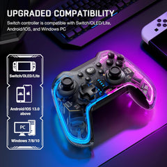 HASACOOL brezžični igralni kontroler za Nintendo Switch/OLED/Lite, PC, Android in iOS