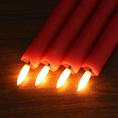 6x ELDNACELE LED stožčaste sveče z daljincem rdeče 24,5 cm