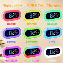 SEUTGJIE otroška digitalna budilka z RGB nočno lučko