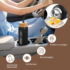 HYDRAGLAZIC 600 ml steklenica iz stekla z dvema pokrovoma