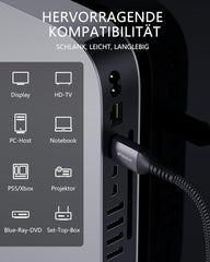STOUCHI 2 m HDMI 2.1 kabel - ultra hitri 48 Gbps kabel za 8K/10K, 4K 120/144 Hz