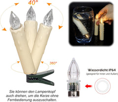 CIBNEW set 40 Brezžičnih LED božičnih svečk za jelko z daljinskim upravljalnikom