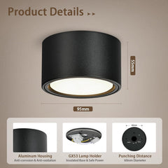 KYOTECH LED 95 mm Zatemnljivi Nadgradni Reflektorji - komplet 4 kosi