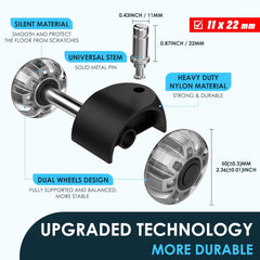 WEWILL komplet 5 koles za pisarniški stol – 11 × 22 mm