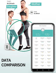 SLIMPAL pametni merilni trak za telo z Bluetoothom - 1.5 m