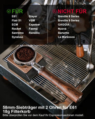 KOFIKOFI portafilter brez dna za espresso E61 58 mm