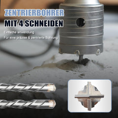 MOXPIFY komplet votlih svedrov Ø55 mm s SDS Plus adapterjem in centrirnim svedrom 8 × 110 mm, za zid, beton in opeko