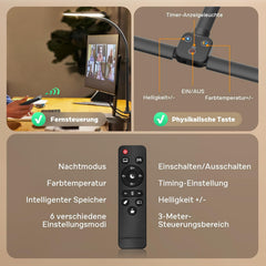 APMIEK dvojna LED namizna svetilka z daljinskim upravljalnikom - 80 cm